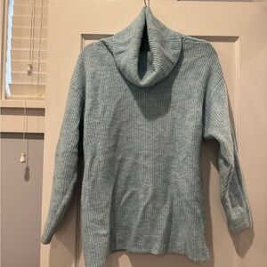 LOFT Blue Cowl Neck Sweater Relaxed Fit